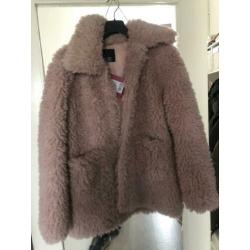 Winterjas maat 40 roze fluffy