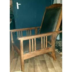 Vintage... arts and crafts houten armfauteuil begin 1900