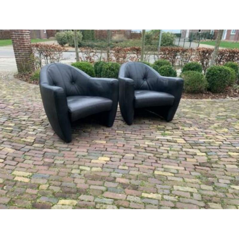 Carbas leolux fauteuil 2 stuks zwart