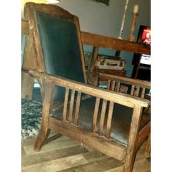 Vintage... arts and crafts houten armfauteuil begin 1900