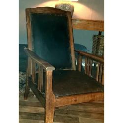 Vintage... arts and crafts houten armfauteuil begin 1900