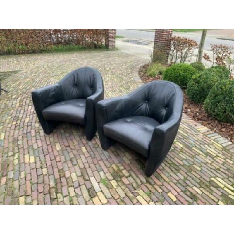 Carbas leolux fauteuil 2 stuks zwart