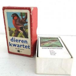 Vintage kwartet spel "Dieren"