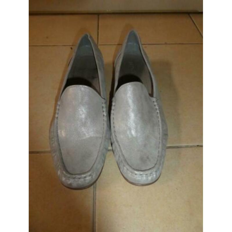 Jenny Ara loafers instappers zilverkleurig glittertje mt 43