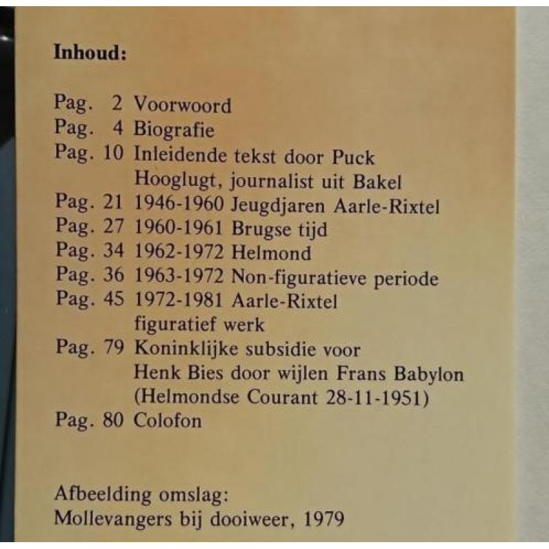 Henk Bies (1928-2006) Boek over zijn werk& leven 1981