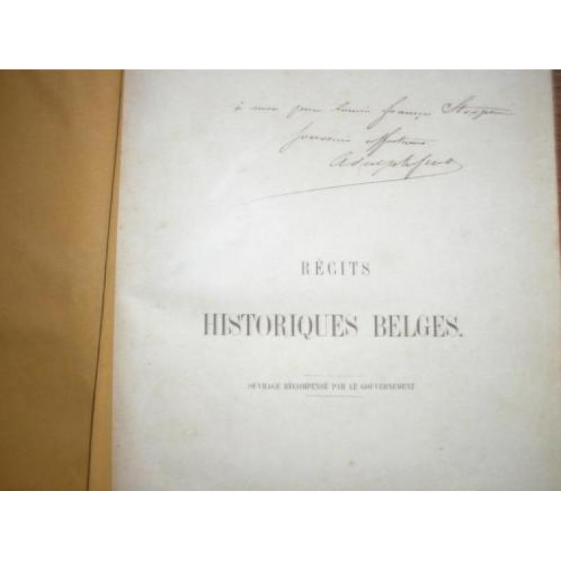 1855. Adolphe Sirel: Récits historiques Belges. Fraaie