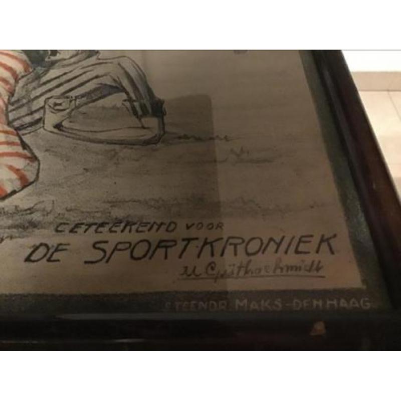 Oude tekeningen 1916 Sportkroniek,zijn Gesigneerd.