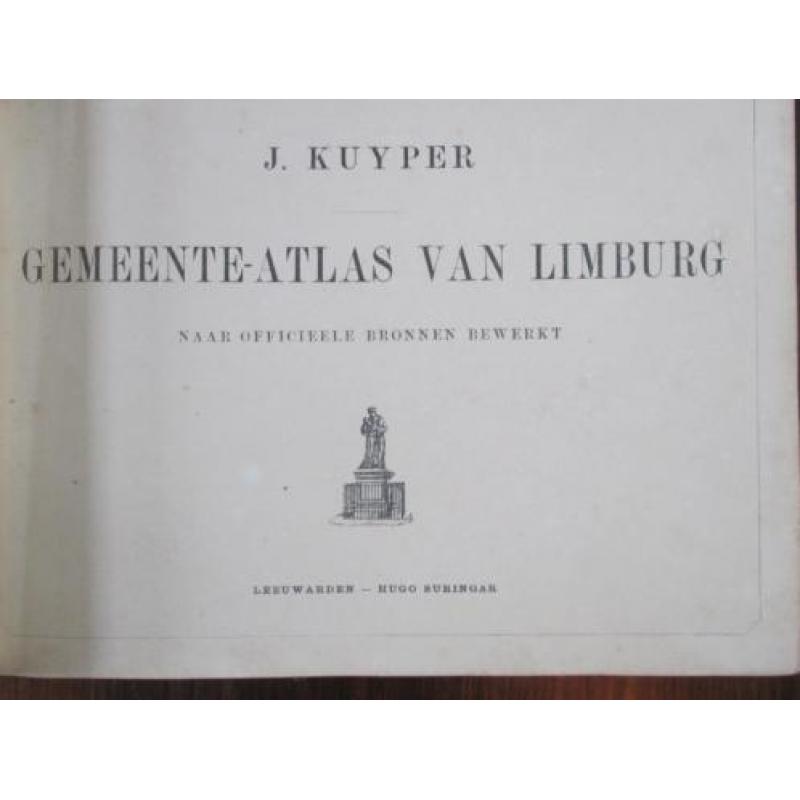 ANTIEK gemeente atlas van Limburg 1869