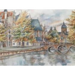 Amsterdam gesigneerd 43x38cm