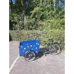 Leuke blauwe bakfiets te koop