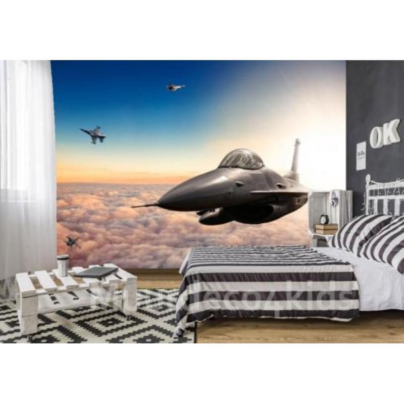 F-16 fotobehang Fighter Jets, F-16 behang Muurdeco4kids