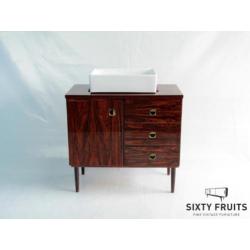 840 Vintage Badkamerkast Rosewood retro design