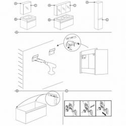 Badkamerkast Differnz Shout 156x35x25 cm Wit (Links draai...