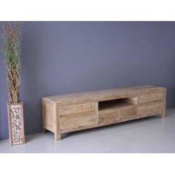 Modern tv meubel van teakhout, 240cm breed * Indoteak