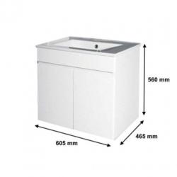 Badmeubelset Milano 60 cm wit incl. hoge kast en spiegel