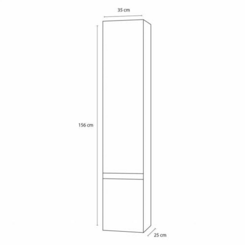 Badkamerkast Differnz Shout 156x35x25 cm Wit (Links draai...