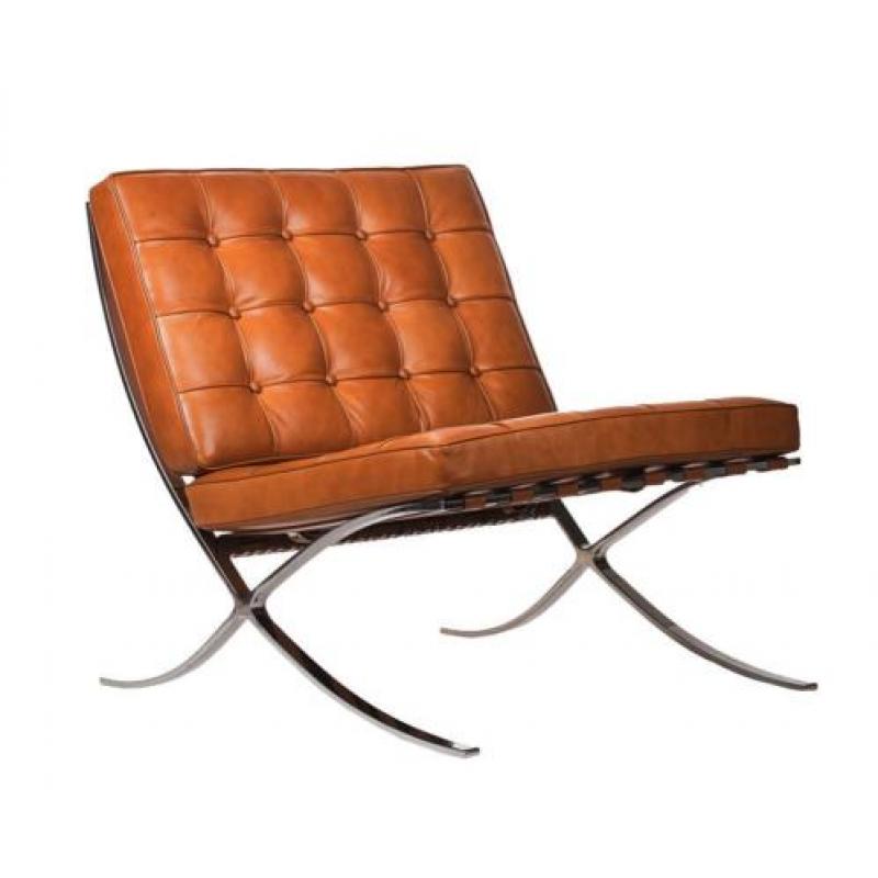 Barcelona Chair Vintage Cognac Leer > Vrijbl. PROEFPLAATSING